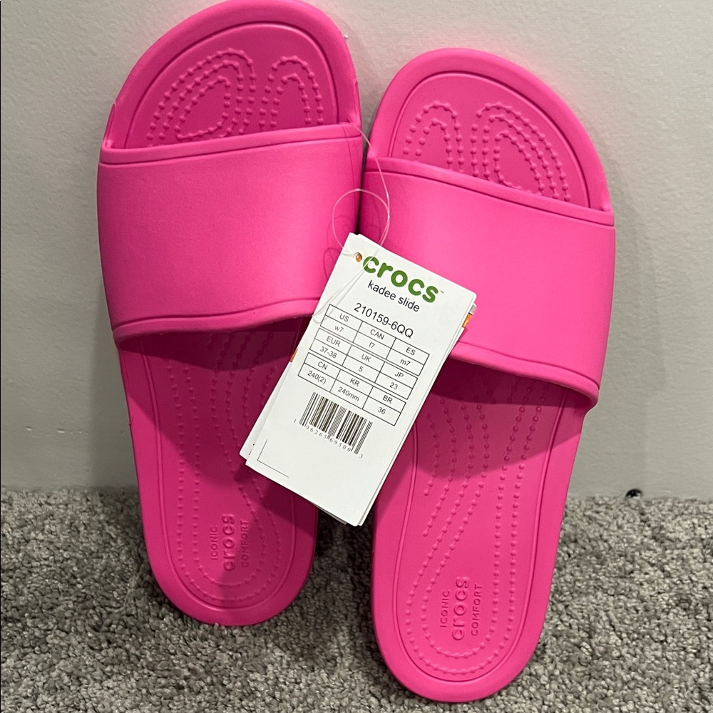 CROCS Kandee Slide- Pink Women's Sandals size 7 - Picture 14 of 15